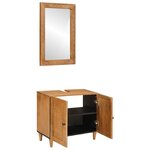 vidaXL Ensemble de mobilier de salle de bain avec porte 2 Pièces Marron