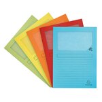 Paquet De 50 Chemises À Fenêtre À Soufflet Super 160g/m2 - 22x31cm - Couleurs Assorties - X 8 - Exacompta