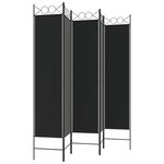 vidaXL Cloison de séparation 5 panneaux Noir 200x200 cm Tissu