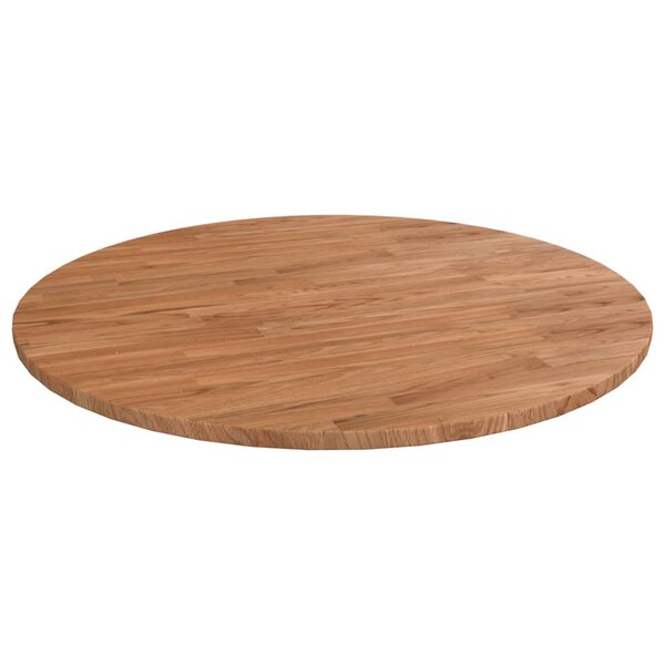 vidaXL Dessus de table rond Marron clair Ø90x1 5 cm Bois chêne traité