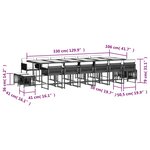 vidaXL Ensemble à manger de jardin et coussins 17 Pièces beige