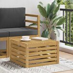 vidaXL Table de jardin Bois d'Acacia Massif Blanc 59 x 59 x 37 cm