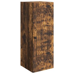 vidaXL Armoire Murale Chêne fumé 33 x 34 5 x 90 cm Bois d'ingénierie