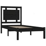 vidaXL Cadre de lit sans matelas noir 75x190 cm bois massif