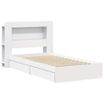 vidaXL Cadre de lit avec rangement Blanc 75 x 190 cm Bois d'ingénierie
