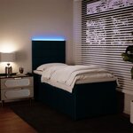 vidaXL Sommier à lattes de lit avec matelas bleu 90x200 cm velours