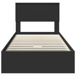 vidaXL Lit de Rangement Noir 100 x 200 cm Bois d'ingénierie