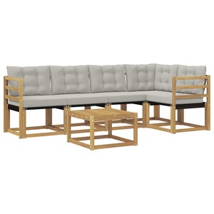 vidaXL Ensemble de canapés d'extérieur 6 Pièces Blanc et gris clair