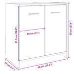 vidaXL Armoire lavabo de salle de bain chêne sonoma 60x33x60 cm