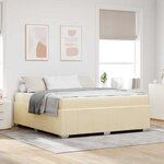 vidaXL Cadre de lit avec matelas Crème 180 x 200 cm tissu
