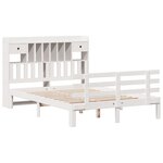 vidaXL Lit bibliothèque sans matelas blanc 140x190 cm bois pin massif
