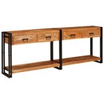 vidaXL Tables console avec tiroir 2 Pièces Marron Bois d'acacia massif