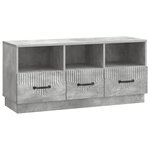 vidaXL Meuble TV Gris béton 102 x 34 5 x 47 cm Bois d'ingénierie