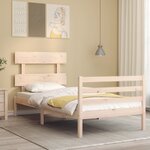 vidaXL Cadre de lit avec tête de lit petit simple bois massif