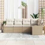 vidaXL Ensemble de canapé de jardin Beige polyrotin