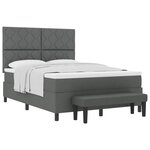 vidaXL Lit à ressorts avec tête de lit Gris foncé 160 x 200 cm tissu