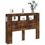 vidaXL Tête de lit à LED chêne fumé 140x18 5x103 5cm bois d'ingénierie