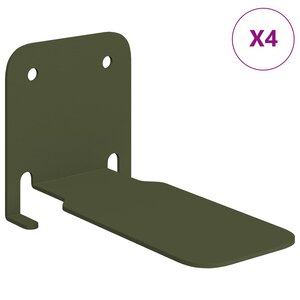 vidaXL Étagère Flottante Invisible 4 pc Vert olive 6 x 11 x 6 5 cm