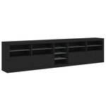 vidaXL Buffet avec lumières LED noir 283x37x67 cm