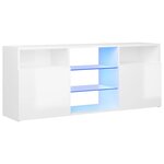 vidaXL Meuble TV avec lumières LED blanc brillant 120x30x50 cm