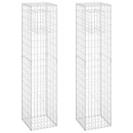 vidaXL Poteaux à panier de gabion 2 Pièces 40x40x180 cm Fer