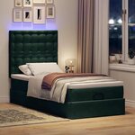 vidaXL Cadre de lit ottoman avec matelas vert foncé 80x200 cm velours