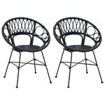vidaXL Chaise de salle à manger 2 Pièces Noir 49 x 51 x 81 cm