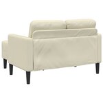 vidaXL Canapé 2 places avec méridienne en L crème 125 cm similicuir