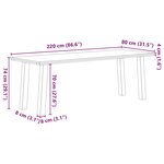 vidaXL Table à manger marron clair bois de chêne massif rectangulaire