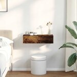 vidaXL Étagère murale avec tiroirs chêne fumé bois d'ingénierie
