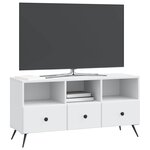 vidaXL Meuble TV Blanc 102 x 34 5 x 50 cm Bois d'ingénierie