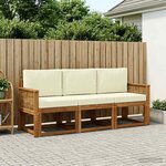 vidaXL Ensemble de canapés d'extérieur 3 pc Naturel et Crème Polyester
