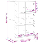 vidaXL Buffet haut avec portes gris béton 68x37x109 cm bois ingénierie