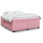 vidaXL Sommier à lattes de lit avec matelas Rose 180x200 cm Velours