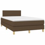 vidaXL Sommier à lattes de lit matelas et LED marron foncé 120x190 cm
