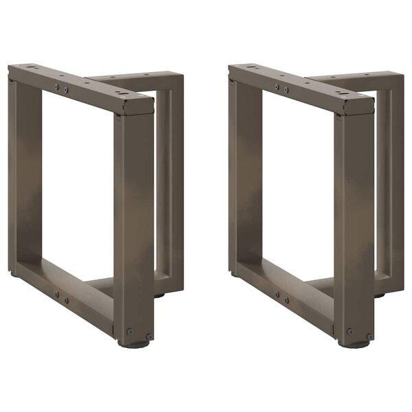 vidaXL Pieds de table basse en T  2 pièces  noir  50 x 25 x (42-43) cm  acier