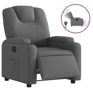 vidaXL Fauteuil inclinable électrique Gris foncé Tissu