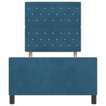 vidaXL Lit à ressorts avec tête de lit Bleu foncé 100 x 200 cm Velours