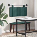 vidaXL Tête de lit suspendue Vert foncé Tissu