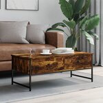 vidaXL Table basse chêne fumé 101x49x39 5 cm bois d'ingénierie