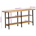 vidaXL Table console 140x35x70 cm bois de manguier massif