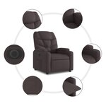 vidaXL Fauteuil inclinable électrique Marron foncé Tissu