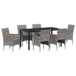 vidaXL Ensemble de salle à manger pour jardin 7 Pièces Gris polyrotin