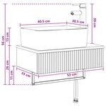 vidaXL Basin de lavage mural Sonoma gris 53 x 35 x 39 cm