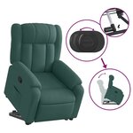 vidaXL Fauteuil inclinable vert foncé tissu