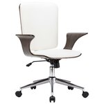 vidaXL Chaise pivotante de bureau Blanc Similicuir et bois courbé