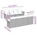 vidaXL Ensemble de canapé de jardin 9 Pièces Beige Poly rotin