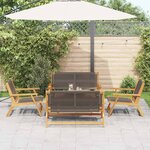 vidaXL Chaises de jardin avec table 5 Pièces Gris 90 x 45 x 40 cm