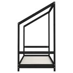 vidaXL Cadre de lit pour enfants noir 2x(80x200) cm bois de pin massif