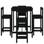 vidaXL Ensemble de bar de jardin 5 Pièces noir bois de pin massif